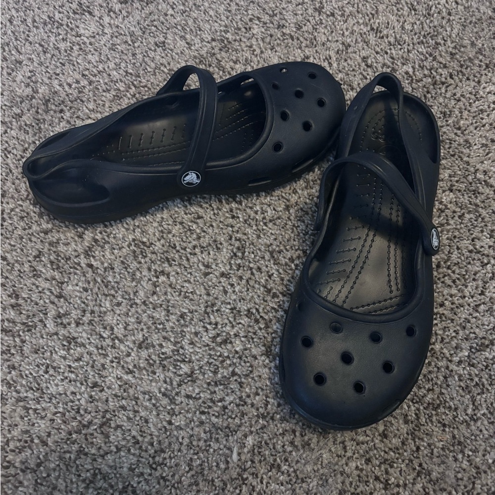 CROCS Black Sandals with Slip-On Design and Breathable Ventilation